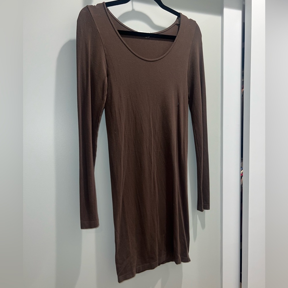Long Sleeve Dress, brown
